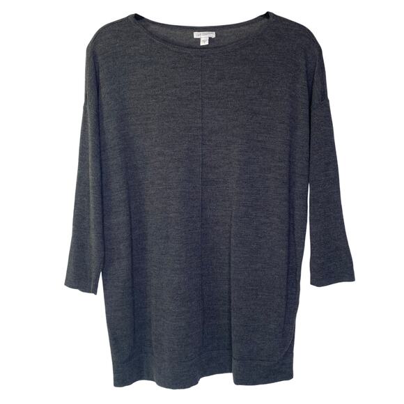 J. Jill Sweaters - J. Jill Gray Merino Wool Washable Sweater Size Medium Lagenlook Normcore Comfy